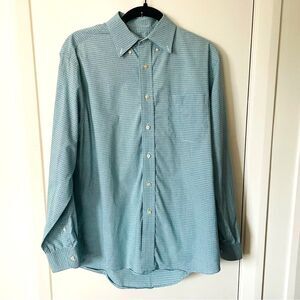 Jos. A. Bank Executive Collection Blue Green Check Tailored Fit Dress Shirt Sz M